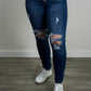 Judy Blue - Women's High Rise Button Fly Cuffed Skinny Jeans
