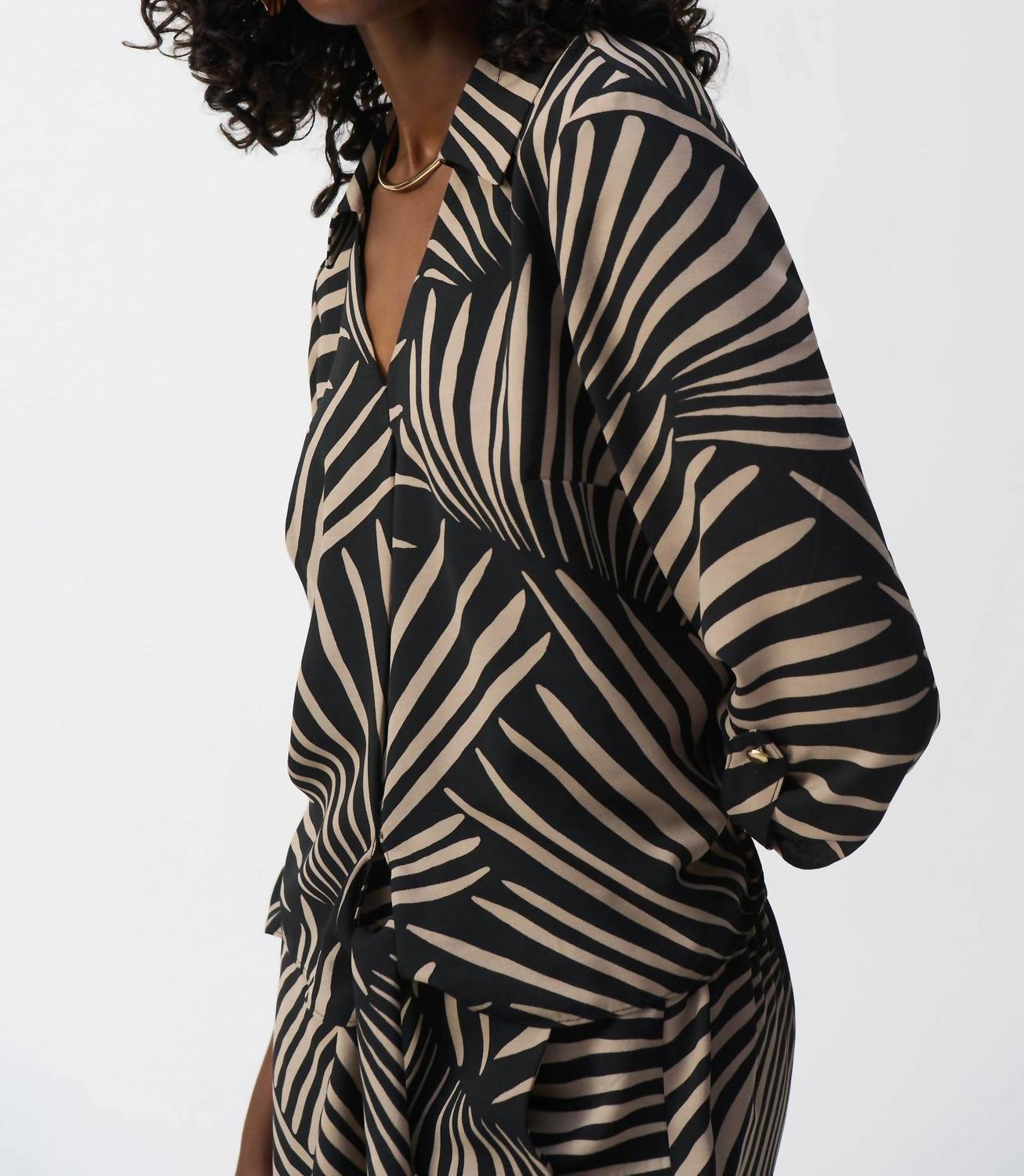 Joseph Ribkoff - Tropical Print Tie Front Top