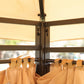 Khaki Outdoor Patio Gazebo Canopy Tent with Ventilated Double Roof