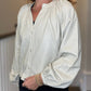 Dolce Cabo - Vegan Leather Button Down Peasant Top
