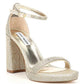 Steve Madden - Women's Rhinestone Ankle Strap Block Heel