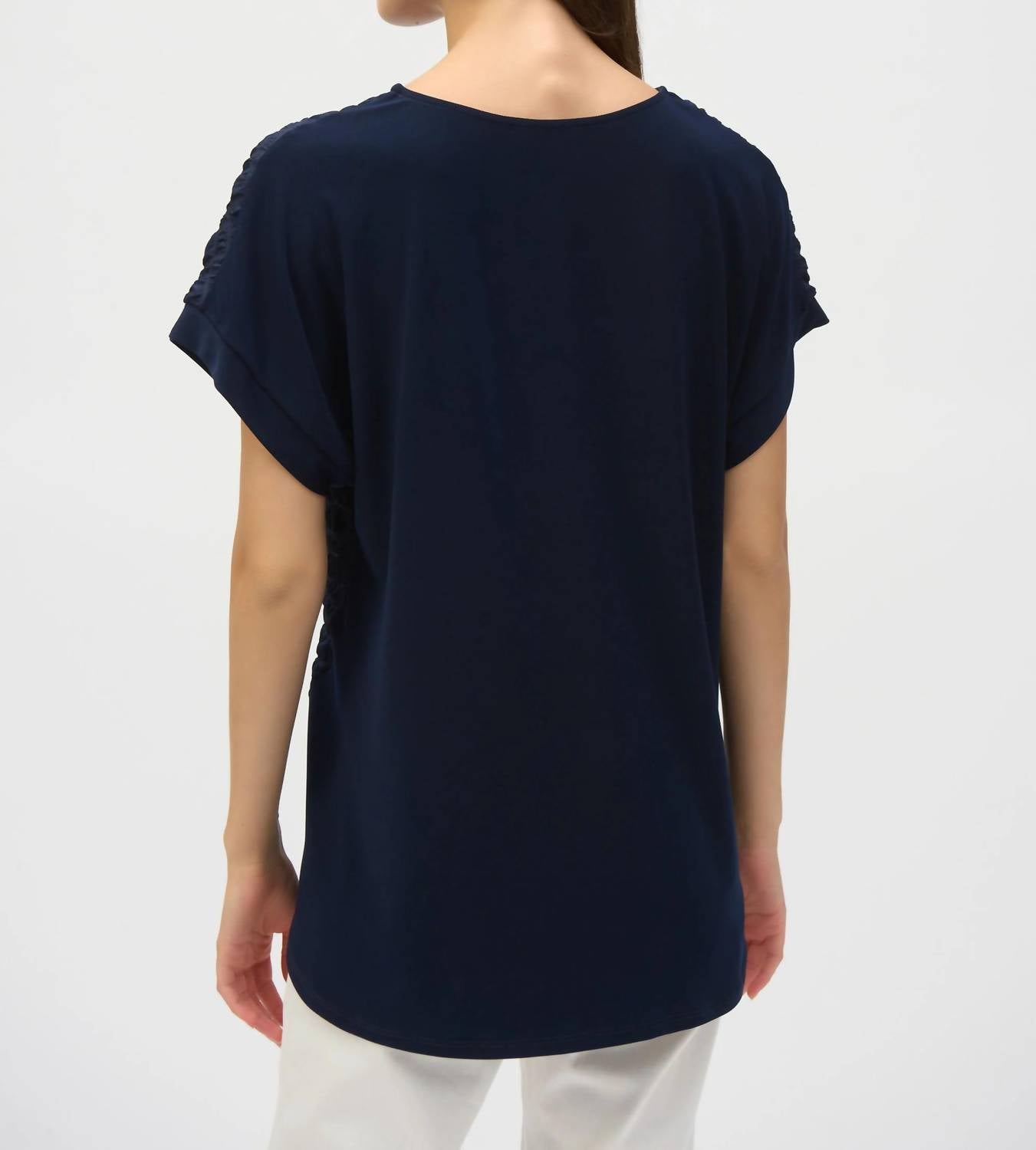 Joseph Ribkoff - Textured Short Sleeve High Low Top