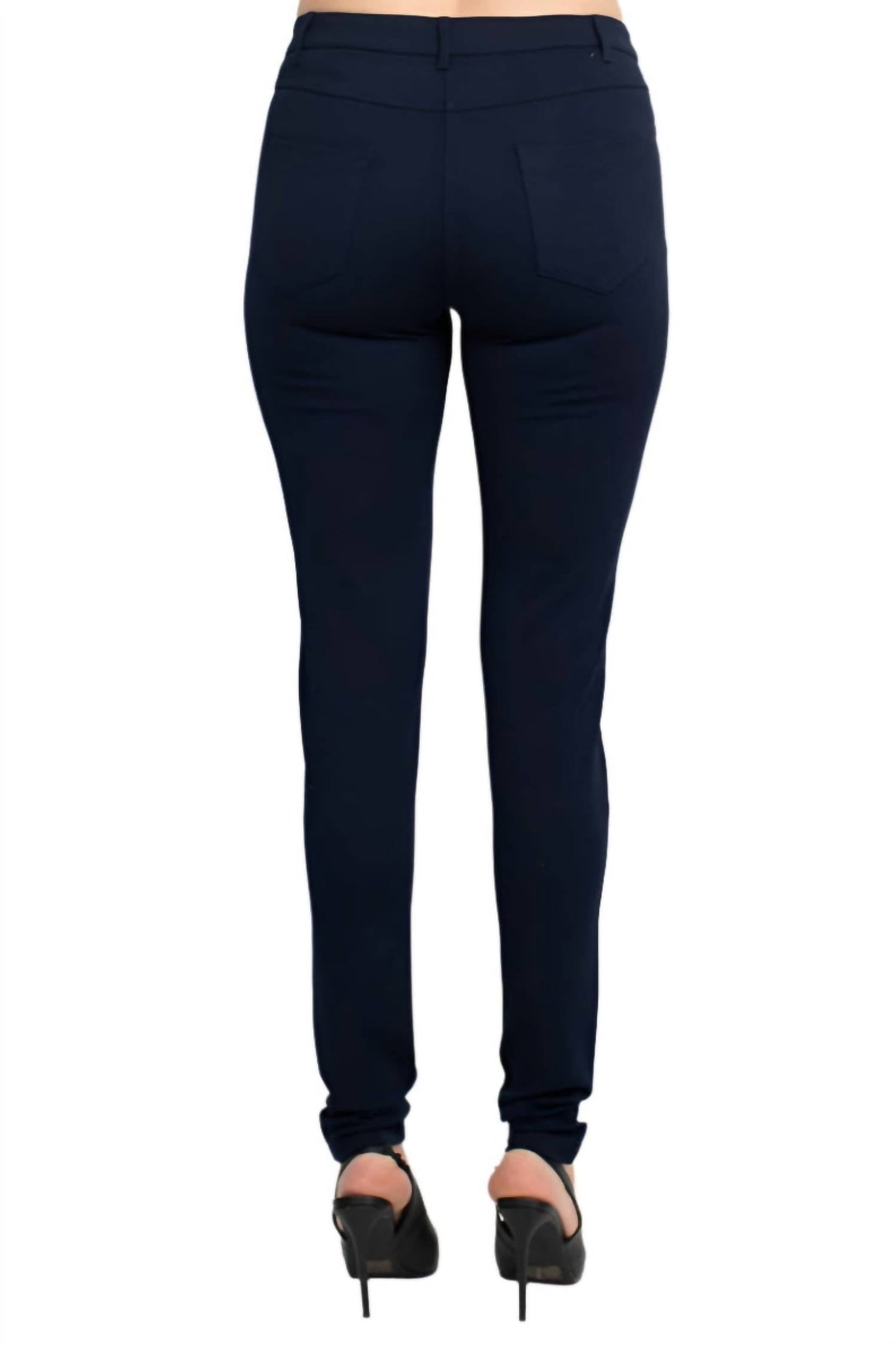 Alberto Makali - Mid Waist Belt Loop 5 Pocket Stretch Crepe Pant