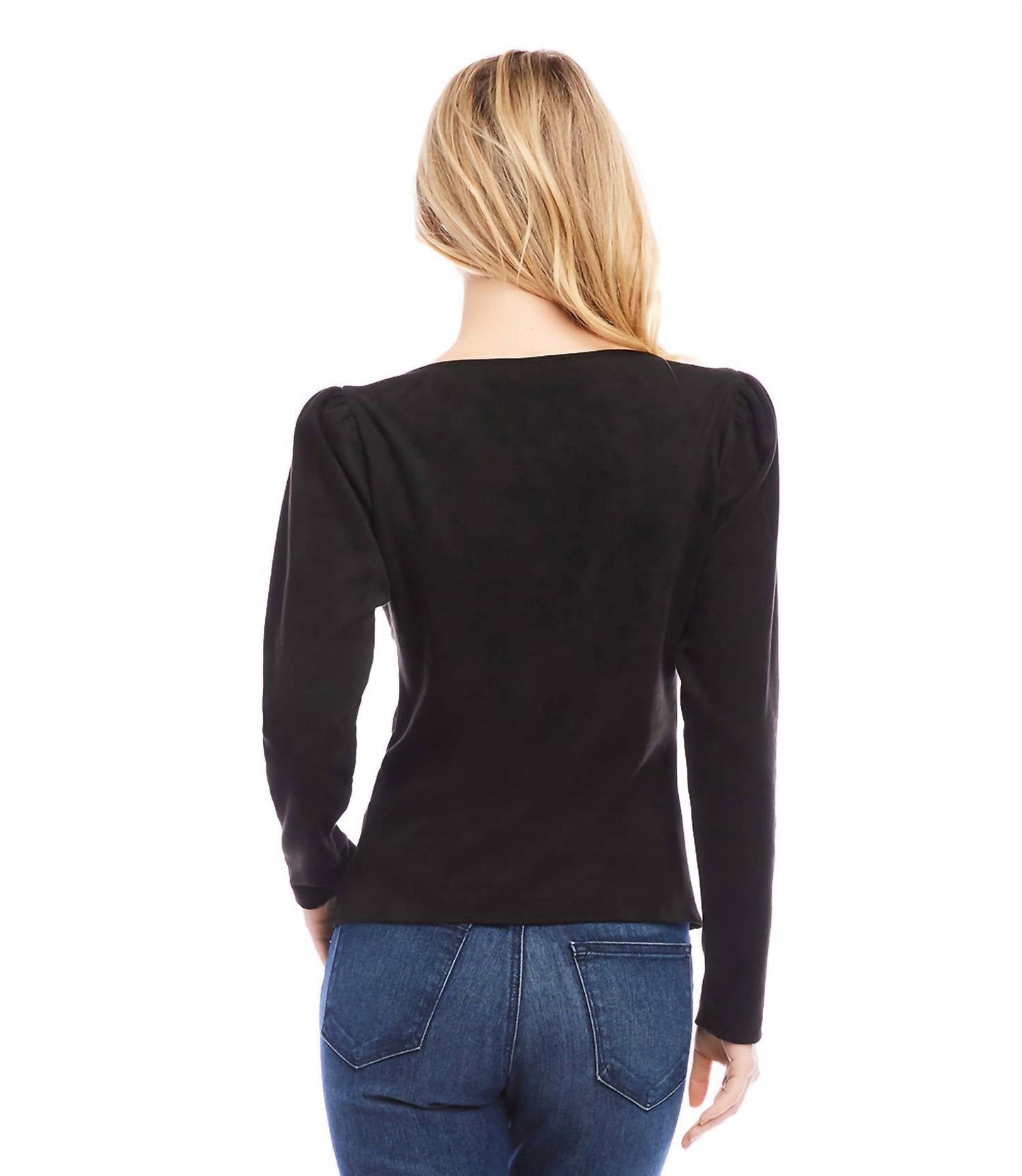Karen Kane - Faux Suede Shirred Top