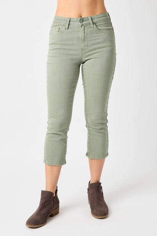 Judy Blue - Mid Rise Garmet Dyed Denim Jeans