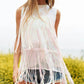 Davi & Dani - Sequin Fringe Detail Sleeveless Squin Crop Top