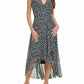 Calvin Klein - Polka Dot Sleeveless High Low Dress