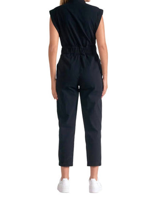 Elan - Buttoned Front Sleeveless Jumpsuit