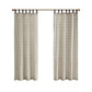 Plaid Faux Leather Tab Top Curtain Panel with Fleece Lining