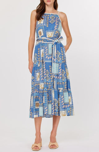Current Air - Tessa Sleeveless Coastal Print Midi Dress