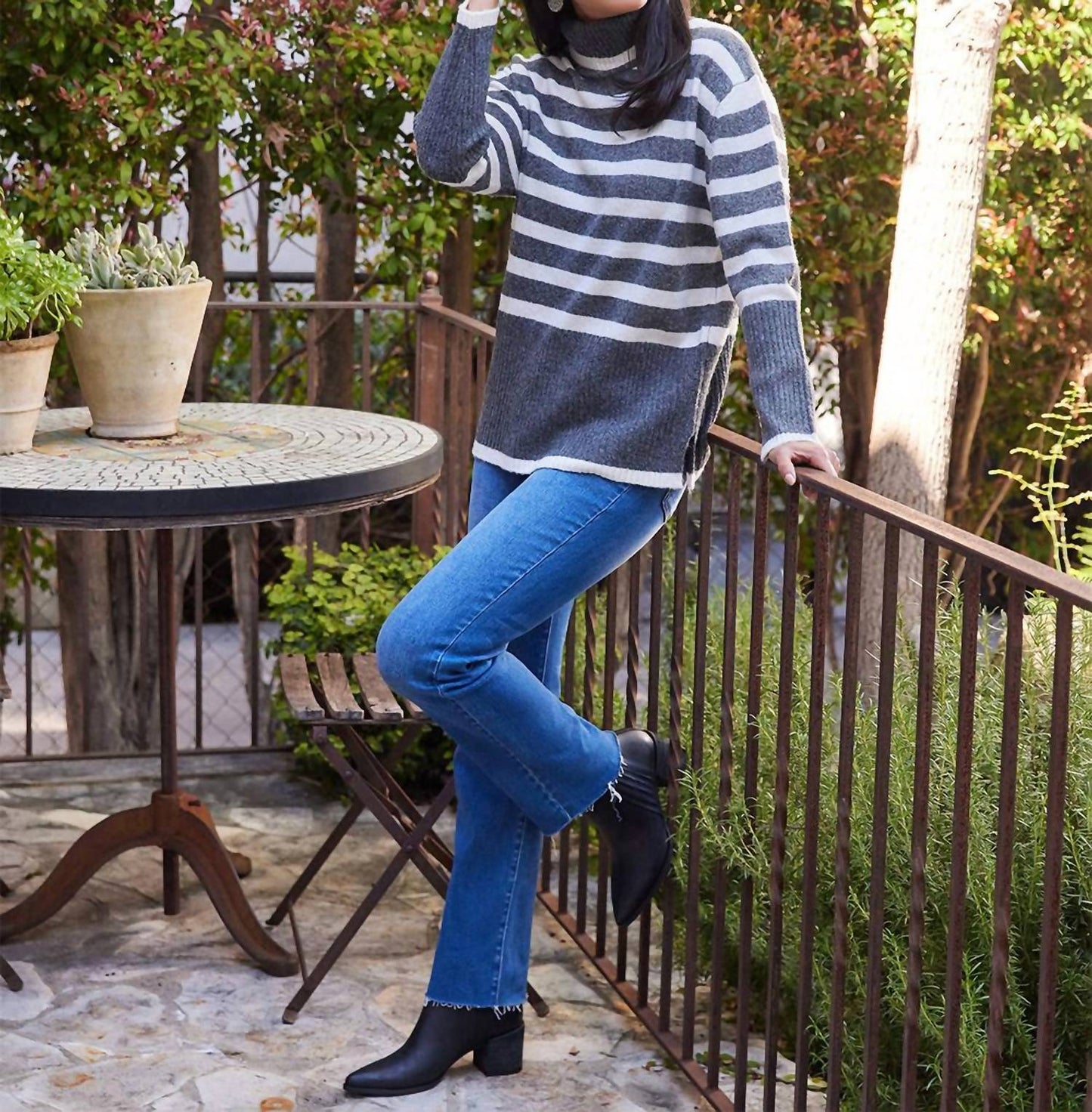 Karen Kane - Stripe Turtleneck Sweater
