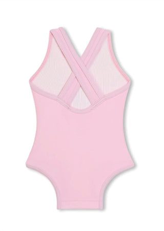 Michael Kors - Girls Monogram Print Swimsuit + Hat Set