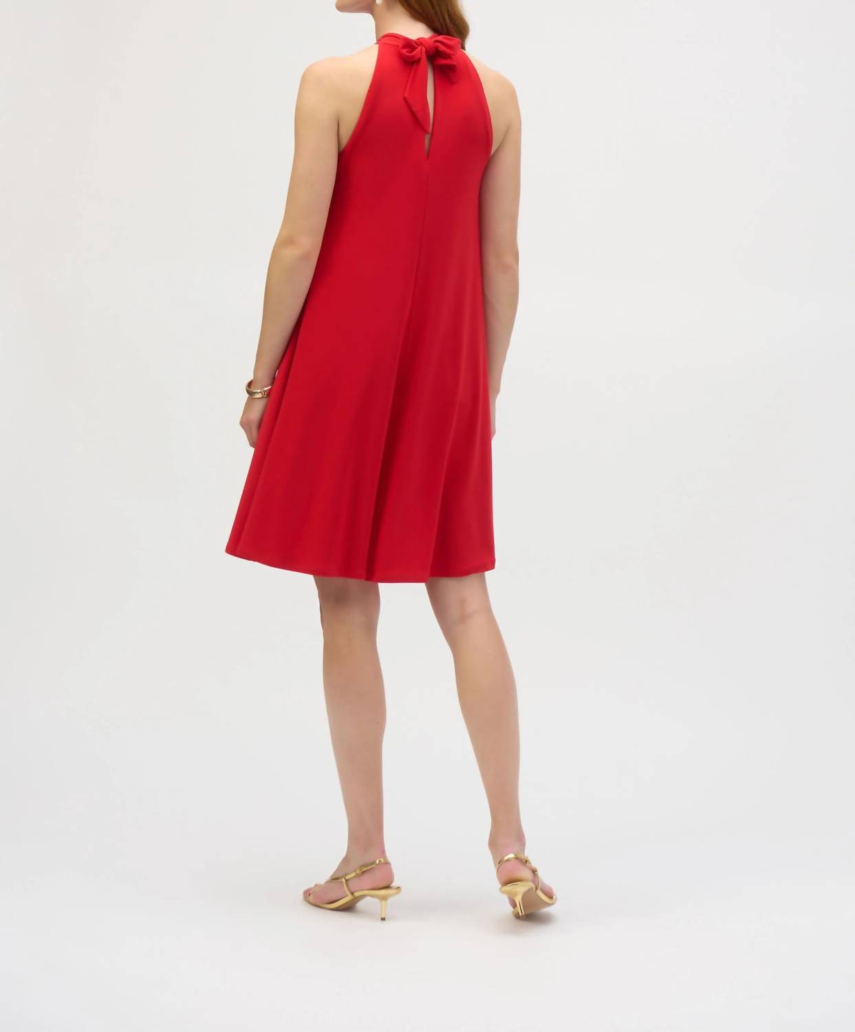 Joseph Ribkoff - Keyhole Halter Trapeze Mini Dress