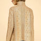Baby Pink - Foiled Mock Neck Sweater Top