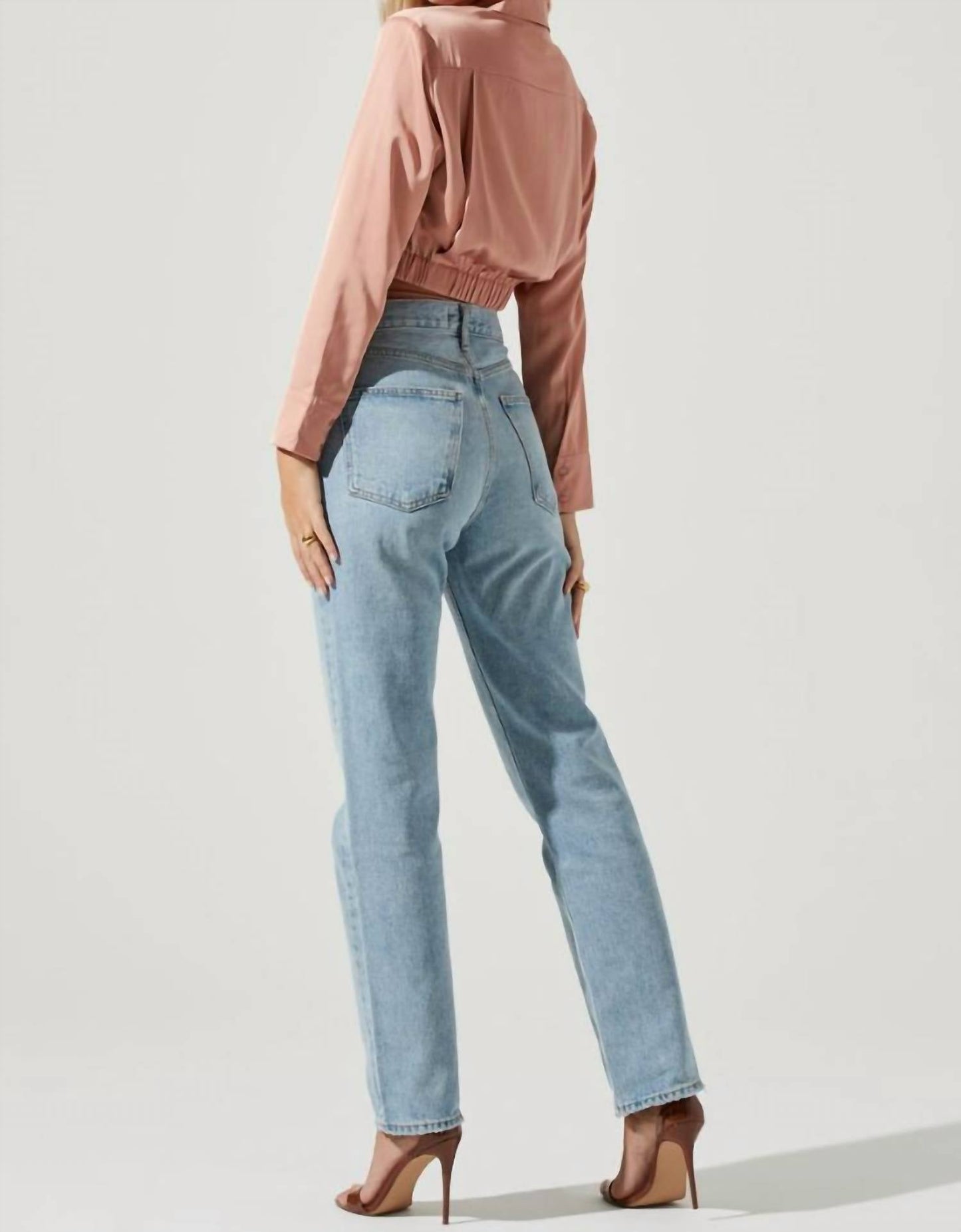 Astr - Perry Satin Wrap Front Tie Waist Top