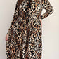 The Curve La - Plus Size Animal Print Flare Dress With Bow Details