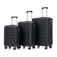 3-Piece Luggage Set – 20" / 24" / 28" ABS Spinner Suitcase with 360° Wheels & Combination Lock- Black