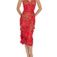 Akalia - Anni Floral Embroidered Strapless Midi Dress