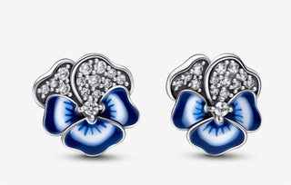 Pandora - Women's Pansy Flower Stud Earrings