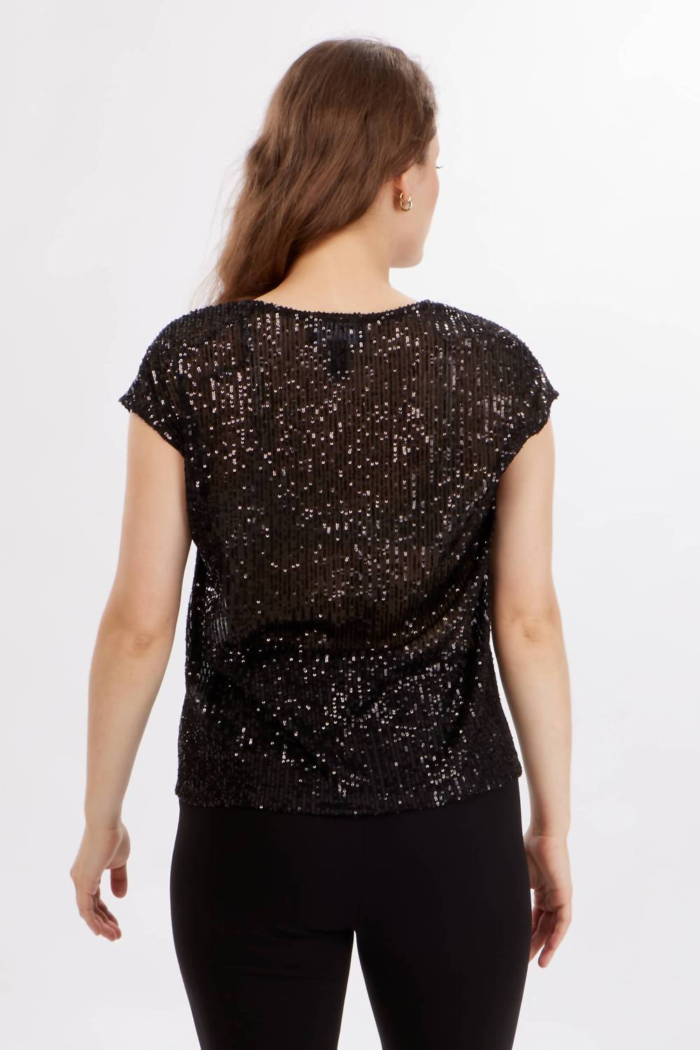 Frank Lyman - Sequin V-neck Knit Top