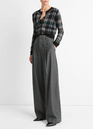 Vince - High Waisted Microcheck Trouser