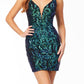Ashleylauren - Sleeveless V-neck Sequin Cocktail Dress