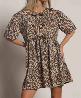 Blue Buttercup - Leopard Bow Dress