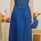 Blu Pepper - Bow Strap Denim Dress
