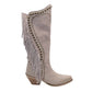 Volatile - Women's Palomino Leather Stud And Fringe Boots