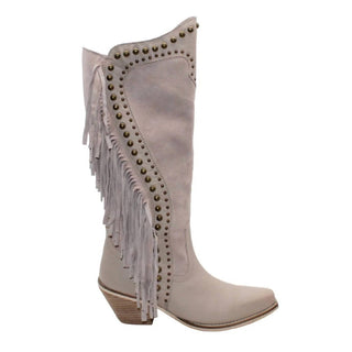 Volatile - Women's Palomino Leather Stud And Fringe Boots