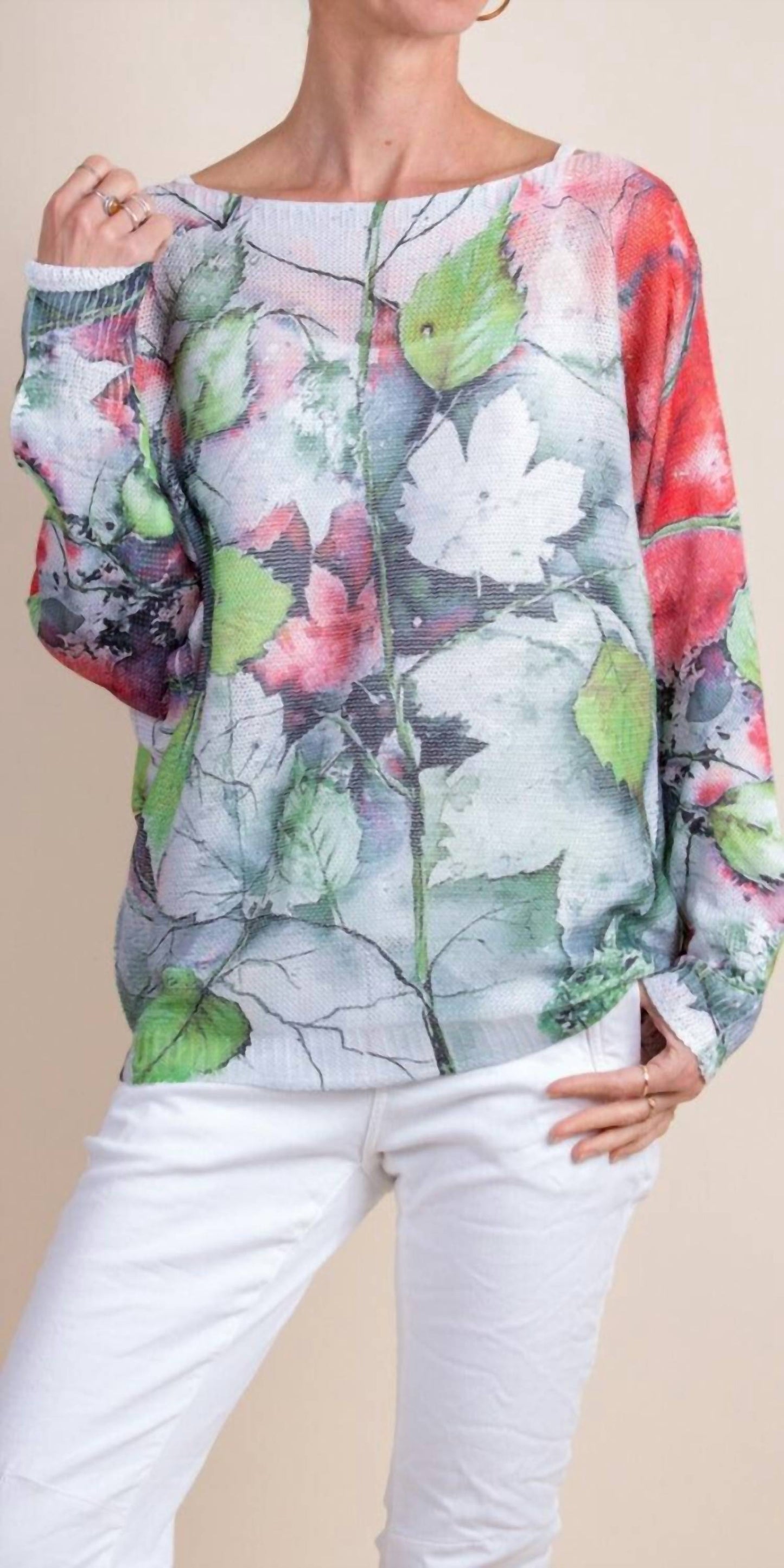 Gigi Moda - Daria Fall Leaves Batwing Sweater