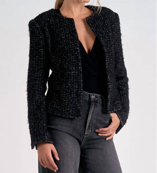 Elan - Tweed Structured Cropped Jacket