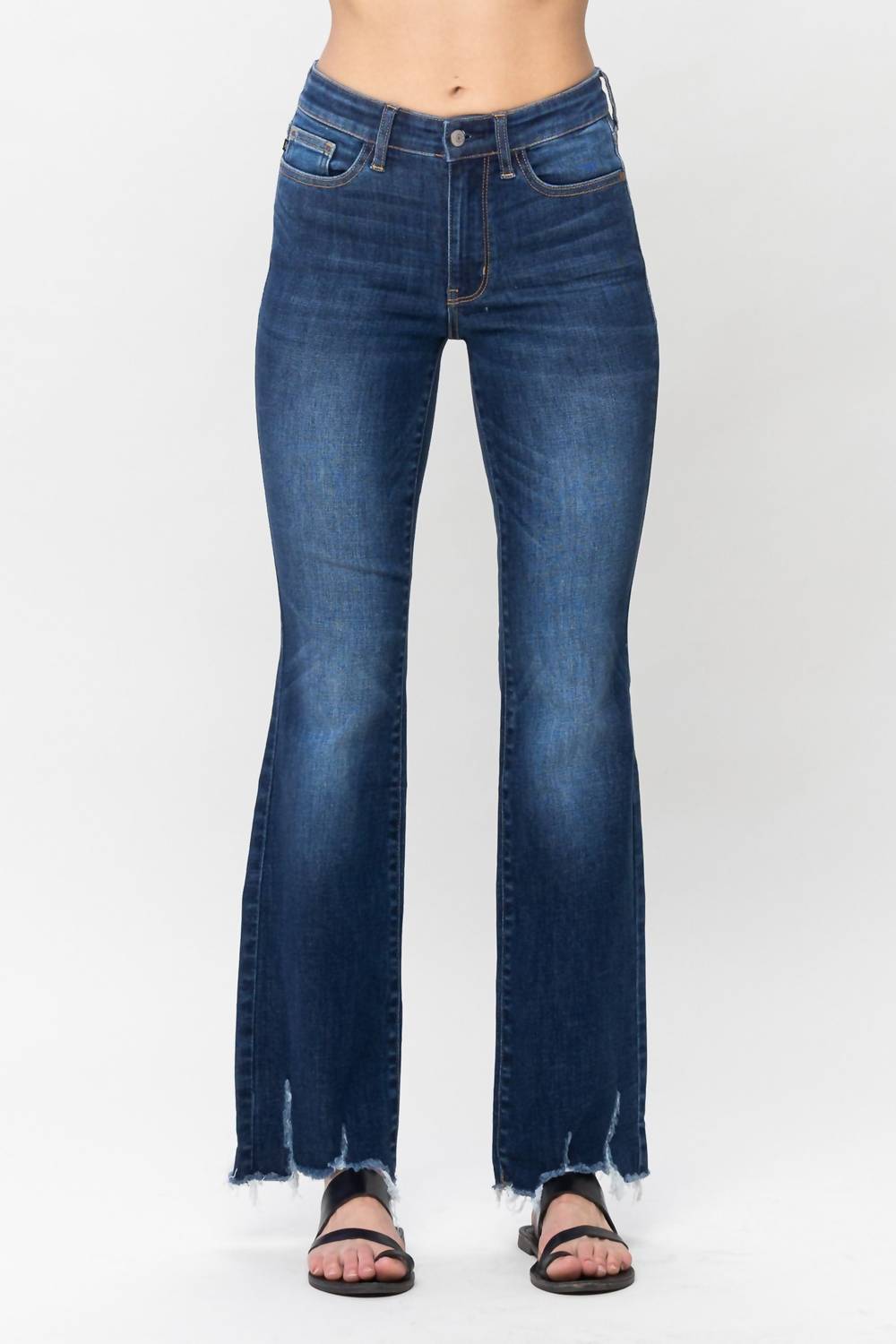 Judy Blue - Mid-rise Non Distressed Hem Bootcut Jeans