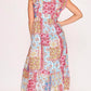 Trendsi - Umgee Full Size Tie Neck Double Layered Ruffle Sleeve Midi Dress Plus Size
