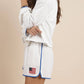 Sadie & Sage - Flag Embroidery Zip Up Collar Jacket