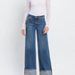 Vervet By Flying Monkey - High Rise Cuffed Panel Baggy Wide Jeans