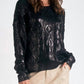 Elan - Metallic Cable Crewneck Sweater