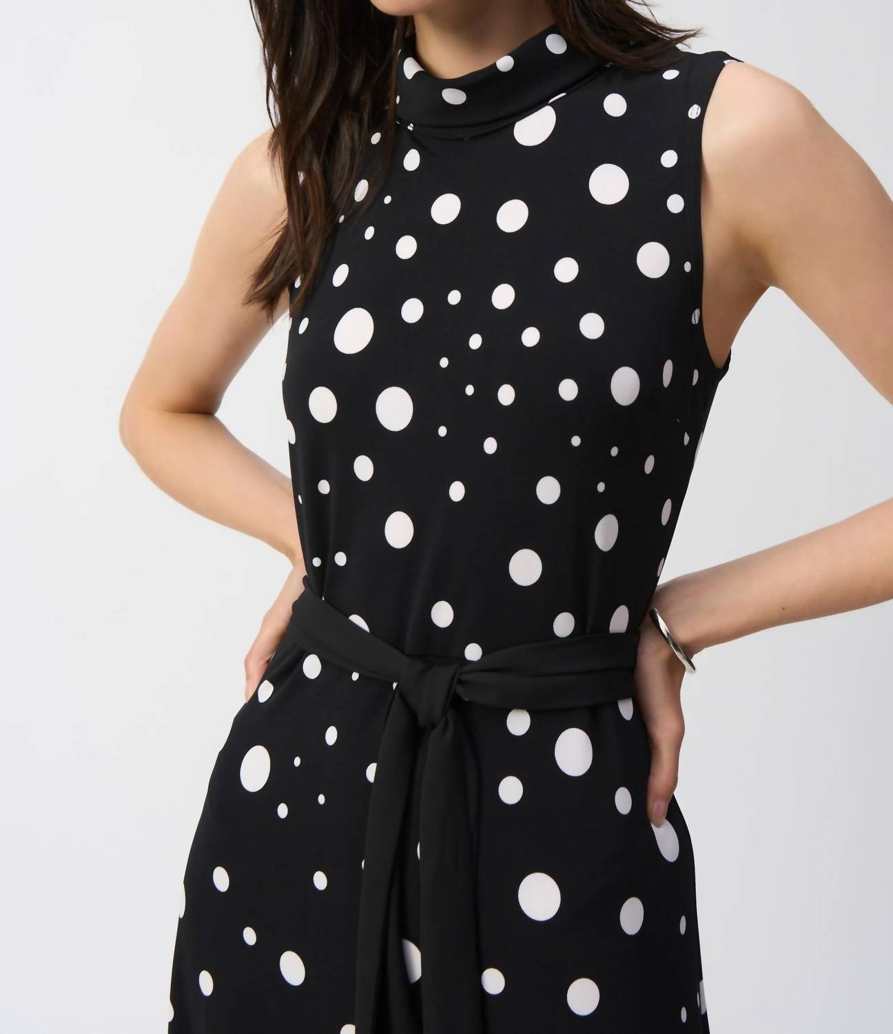 Joseph Ribkoff - Polka Dot Belted Midi Dress