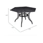 Outdoor Cast Aluminum Dining Table With Lattice Top and Umbrella Hole - Black