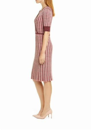 Kate Spade - Plaid Faux Wrap Knit Dress