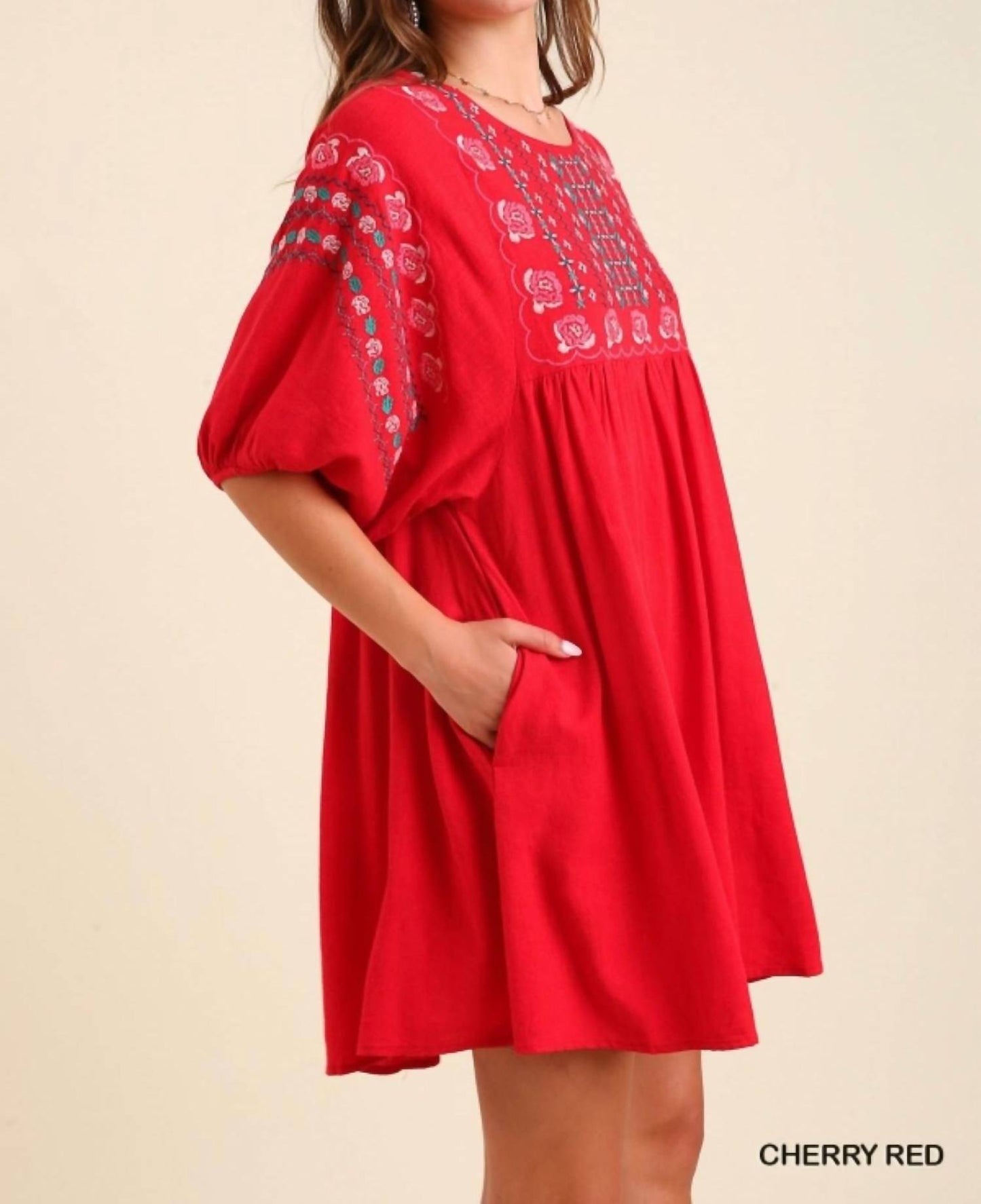 Umgee - Floral Embroidered Dress