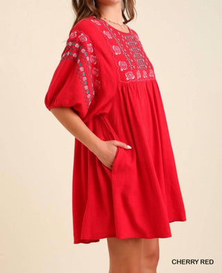 Umgee - Floral Embroidered Dress