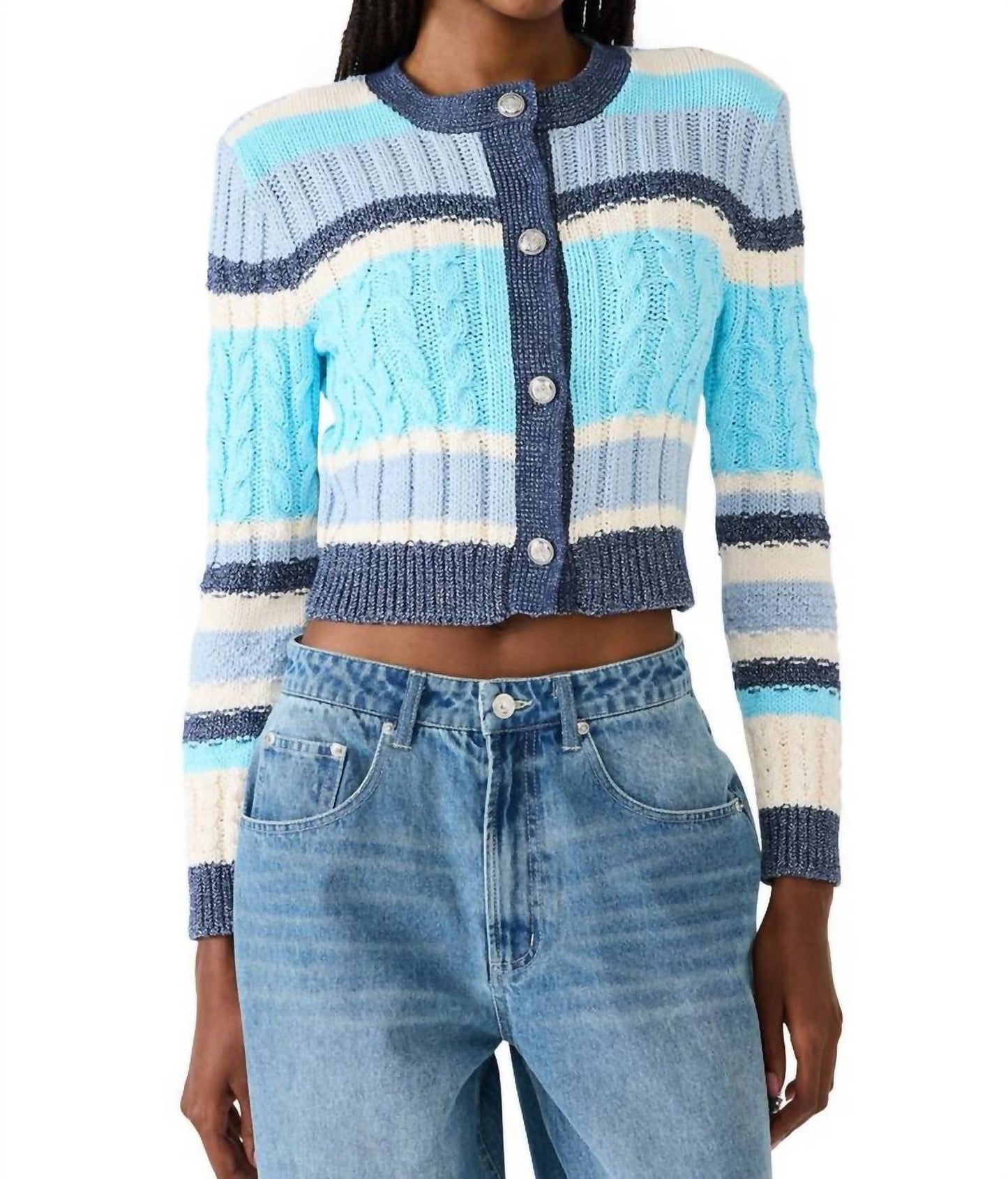Steve Madden - Eviee Cotton Blend Cable Cardigan