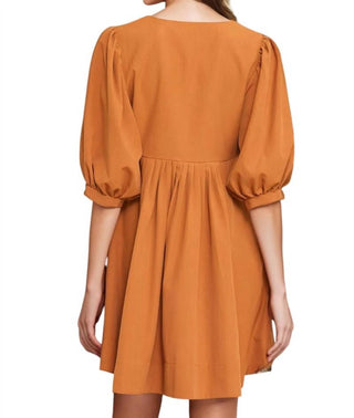 Entro - Alexis Puff Sleeves Babydoll Dress