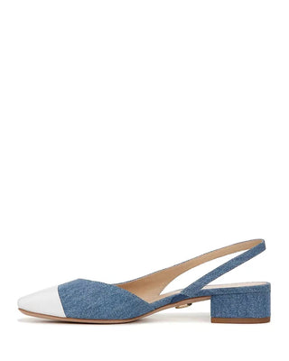 Veronica Beard - Cecile Denim Cap-Toe Slingback Sandals