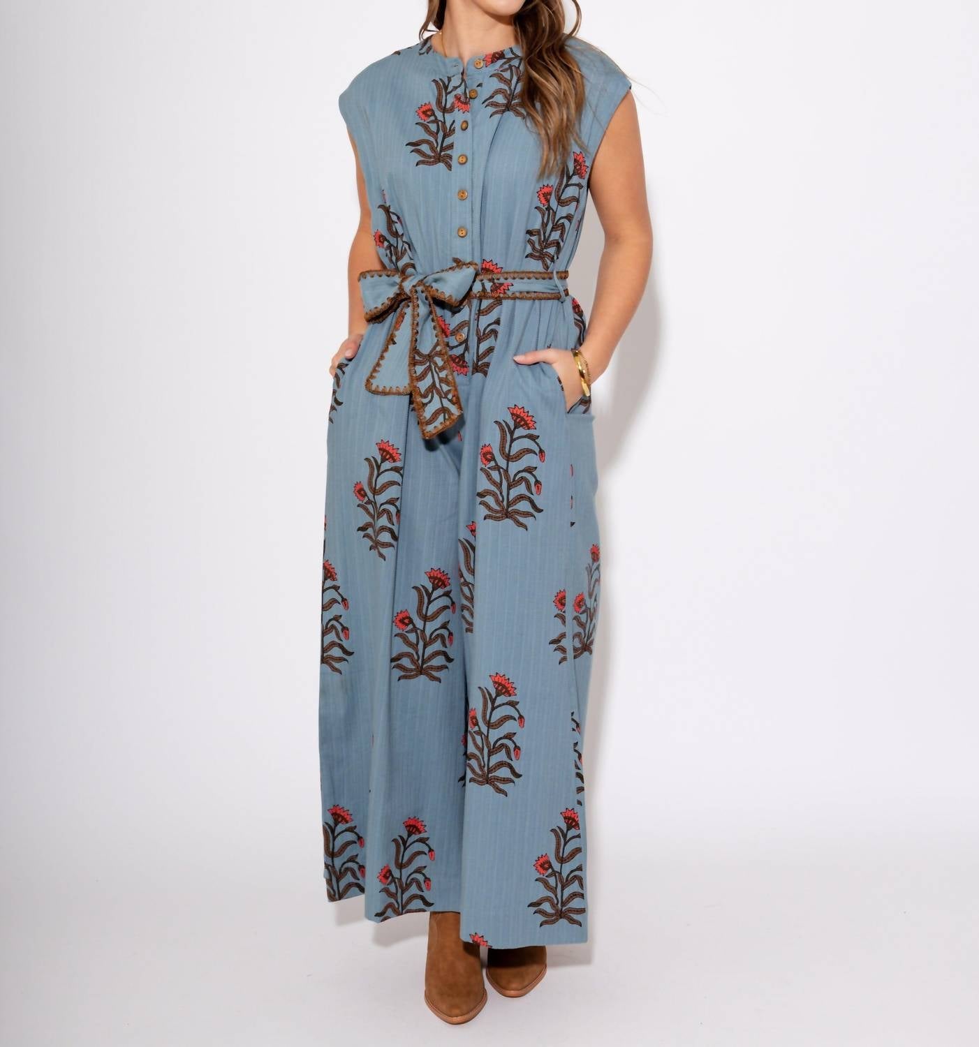 Ivy Jane - Women's Block Print Jumpsuit