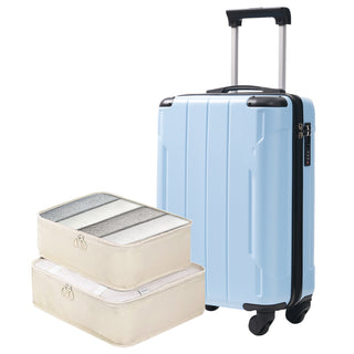 20" ABS Carry-On with 2 Packing Cubes, Skyblue