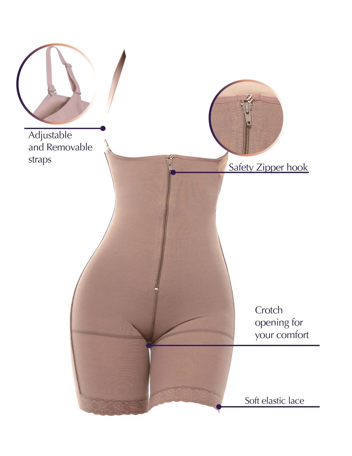Siluets - 1014 Postsurgical Slimming Braless Mid-thigh Body Shaper