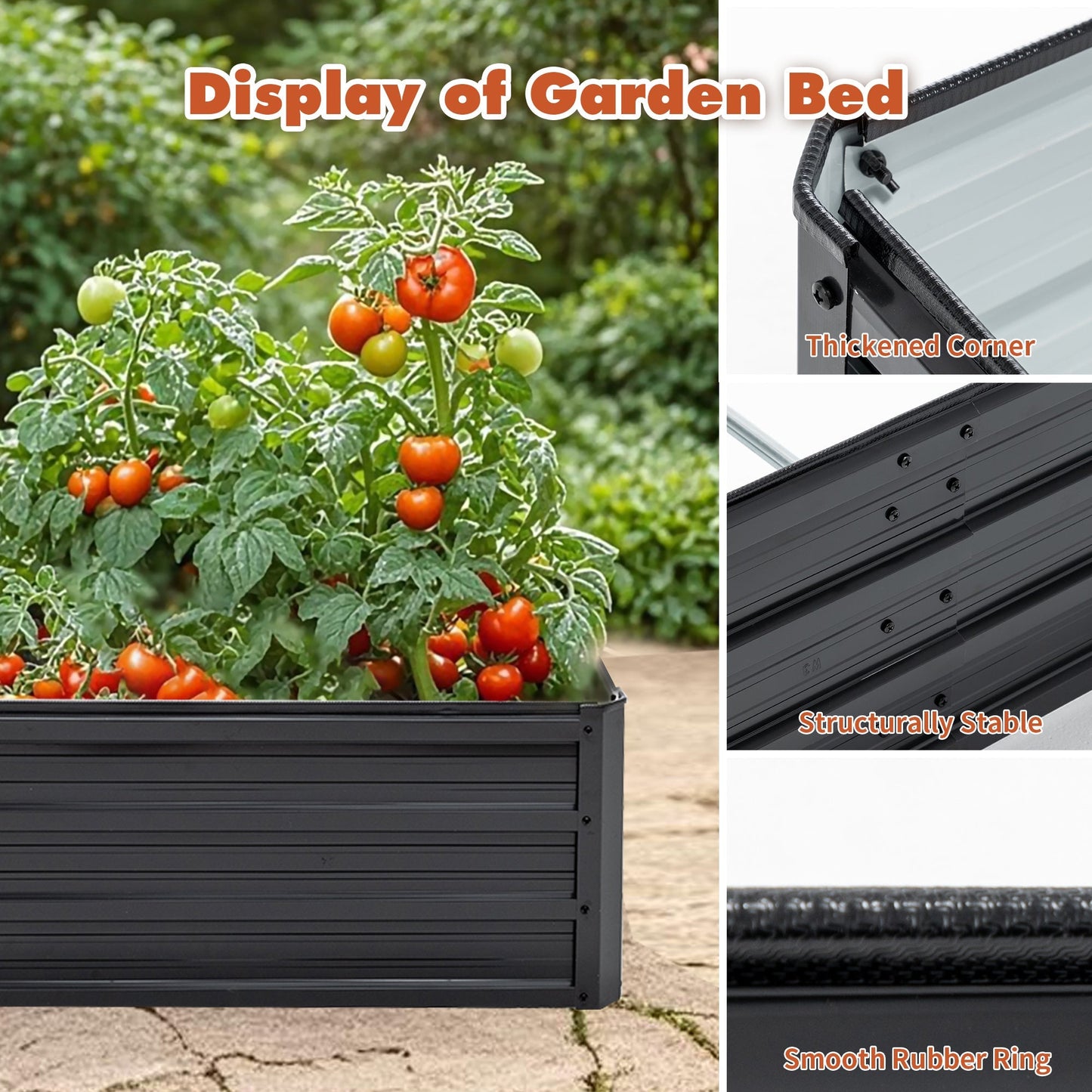 Galvanized Raised Garden Beds Outdoor 8×4×1 ft Planter
