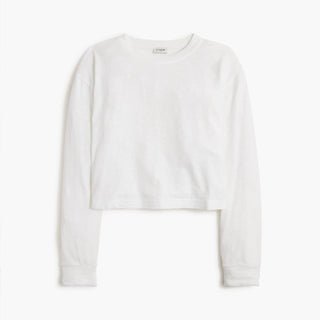 J.Crew - Long-sleeve Cropped Crewneck Tee